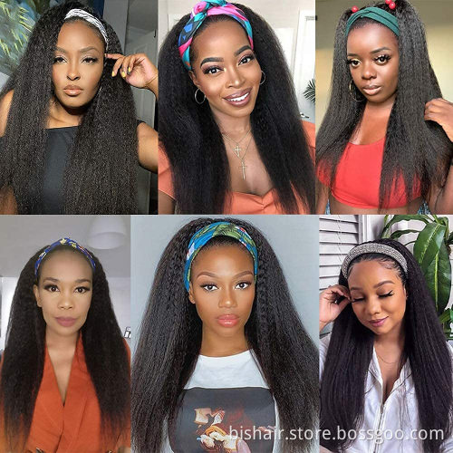 Low price Yaki Head band is suitable for female real hair wig Brazilian wig real human hair headband wig real human hair